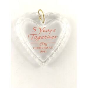 Hallmark Keepsakes Ornament Christmas Five Years Together Heart 1991